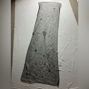 MaggiB VINTAGE RARE Sheer Mesh Intricate Hand Beaded Floral Paisley Scarf